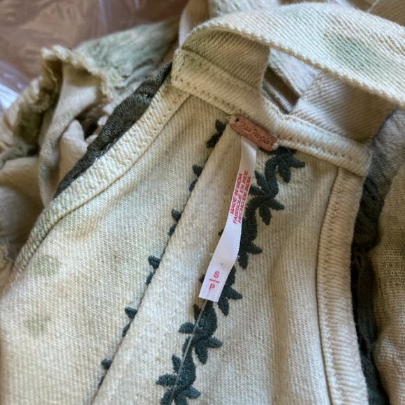 NWT Free People Bali Devon Skirtall Embroidered Olive Drab Sz S - Picture 7 of 8
